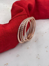 CZ Single Line American Diamond Rose Gold Bangles By Gehna Shop (Set Of 4) Zircon Bangles